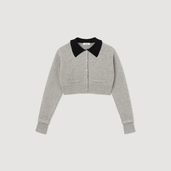 Sandro Paris Cardiga Curto-Mulheres Suéteres E Cardigans