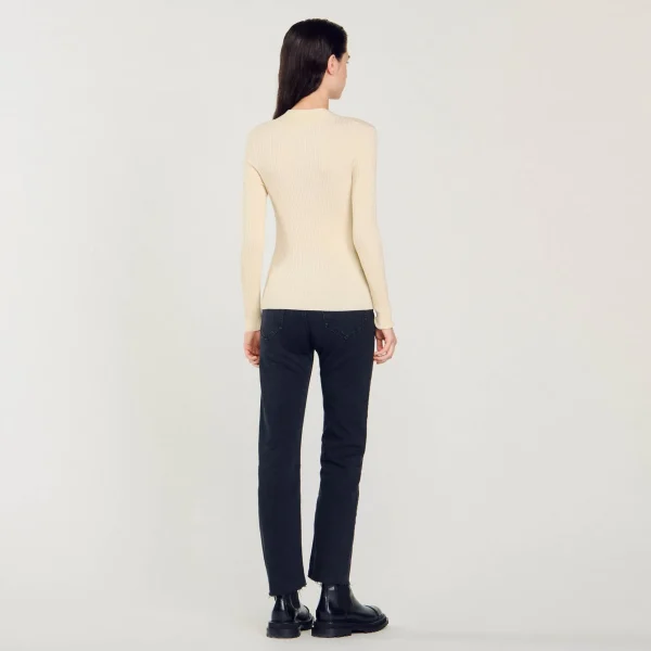 Sandro Paris Cardiga De Viscose Certificado-Mulheres Suéteres E Cardigans