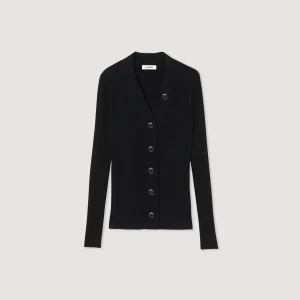 Sandro Paris Cardiga De Viscose Certificado-Mulheres Suéteres E Cardigans