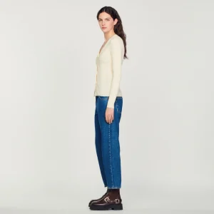 Sandro Paris Cardiga De Viscose Certificado-Mulheres Suéteres E Cardigans