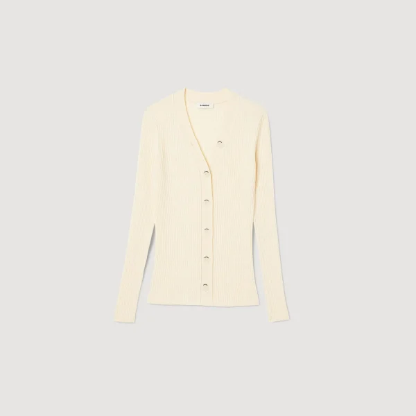 Sandro Paris Cardiga De Viscose Certificado-Mulheres Suéteres E Cardigans