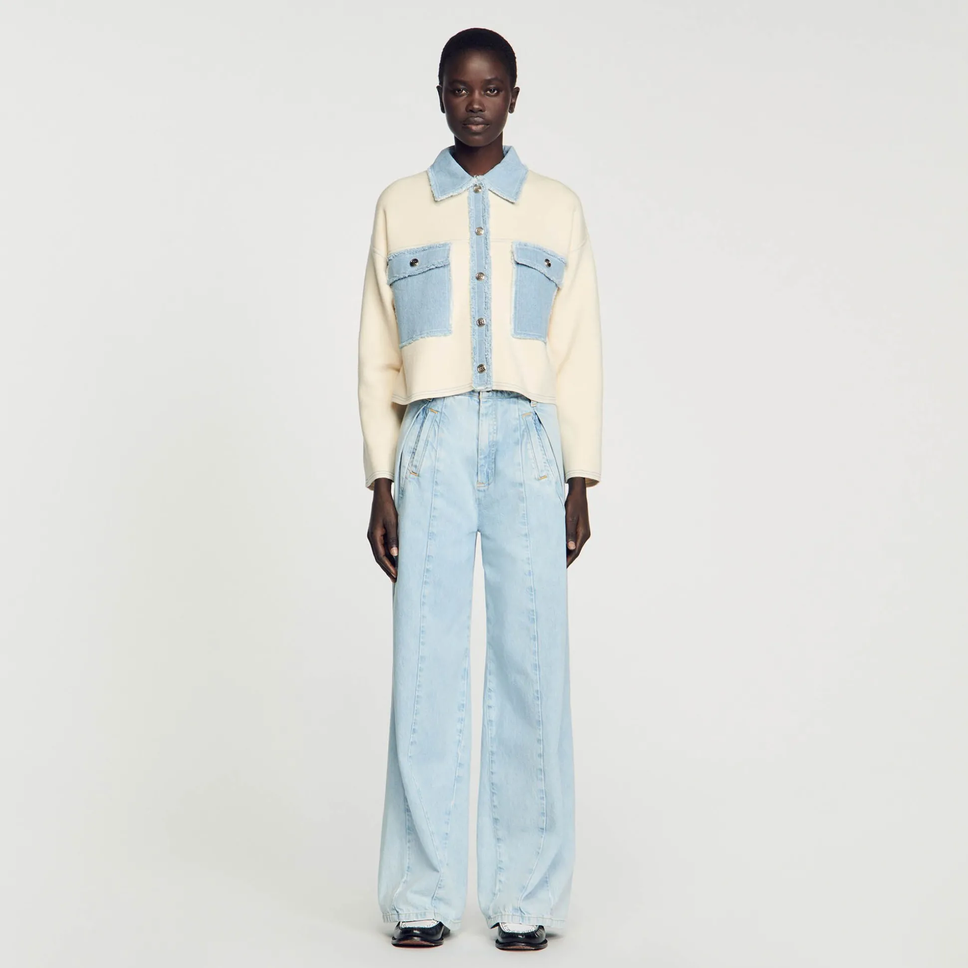 cardiga_oversize_de_dois__1.webp Sandro Paris Cardiga Oversize De Dois Materiais-Mulheres Suéteres E Cardigans