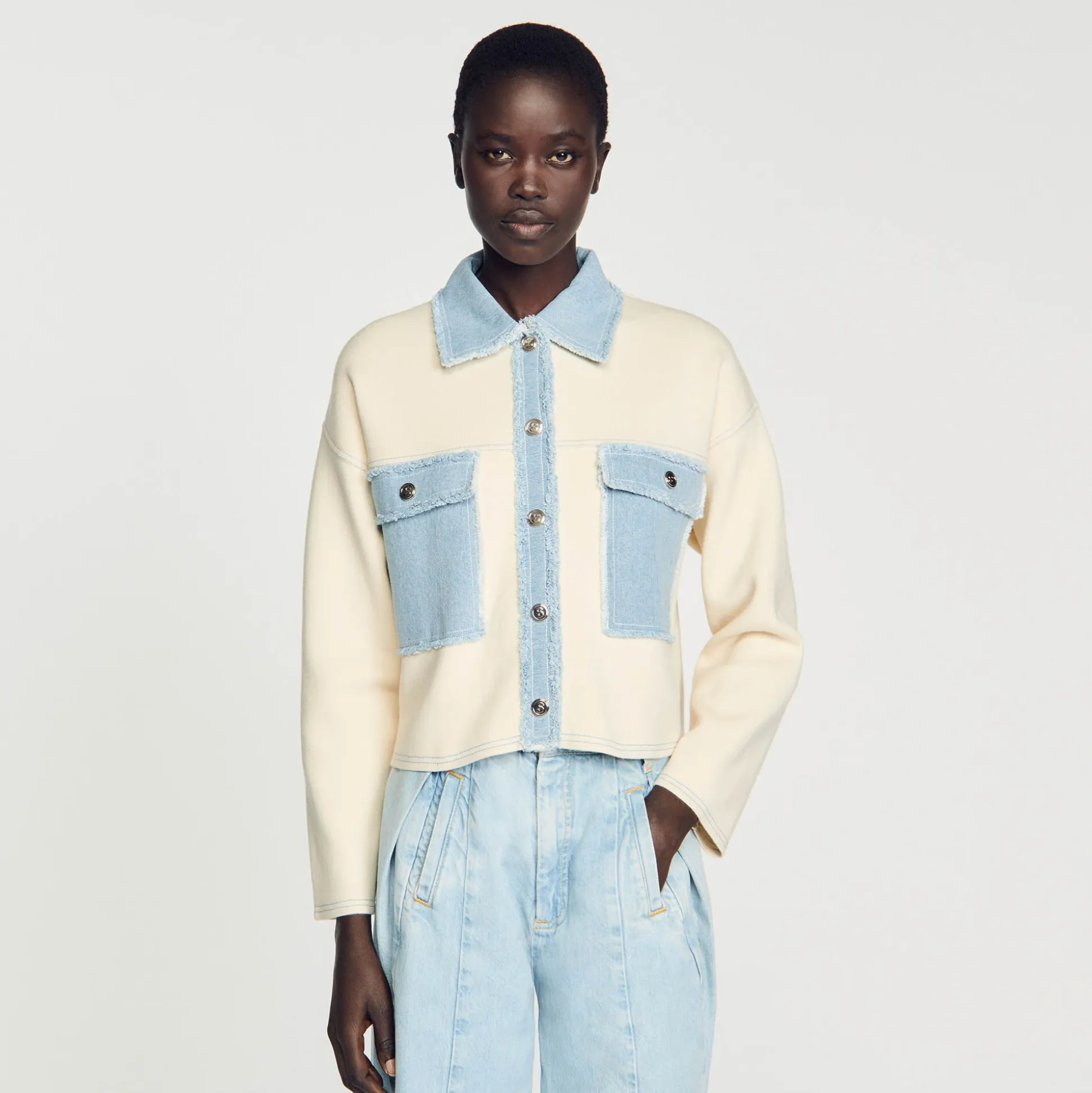 cardiga_oversize_de_dois__3.webp Sandro Paris Cardiga Oversize De Dois Materiais-Mulheres Suéteres E Cardigans