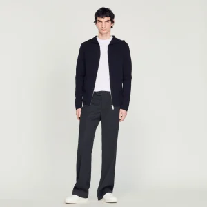 Sandro Paris Cardigan Com Capuz E Ziper-Homem Suéteres E Coletes