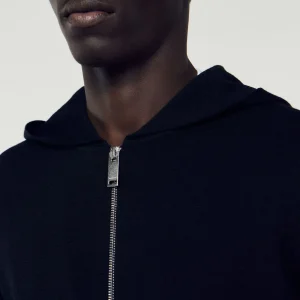 Sandro Paris Cardigan Com Capuz E Ziper-Homem Suéteres E Coletes