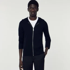 Sandro Paris Cardigan Com Capuz E Ziper-Homem Suéteres E Coletes