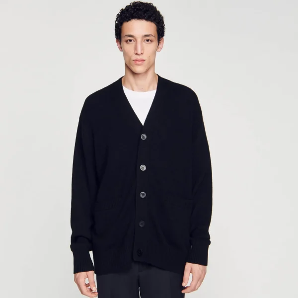 Sandro Paris Cardigan De Iaque-Homem Suéteres E Coletes