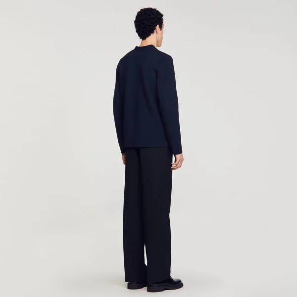 Sandro Paris Cardigan De Malha Jacquard Flor-Homem Suéteres E Coletes