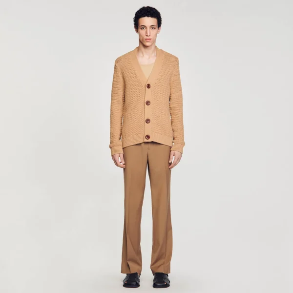 Sandro Paris Cardigan De Malha Perfurada-Homem Suéteres E Coletes