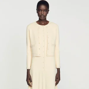 Sandro Paris Cardigan Embelezado Com Pedra-Mulheres Conjuntos
