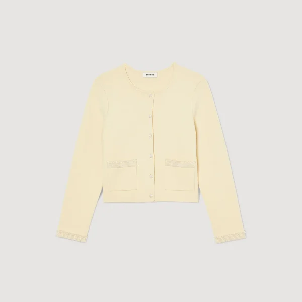 Sandro Paris Cardigan Embelezado Com Pedra-Mulheres Conjuntos