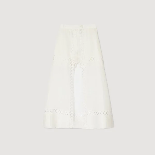 Sandro Paris Culotes Longos Em Mistura De Linho-Mulheres Saias E Shorts