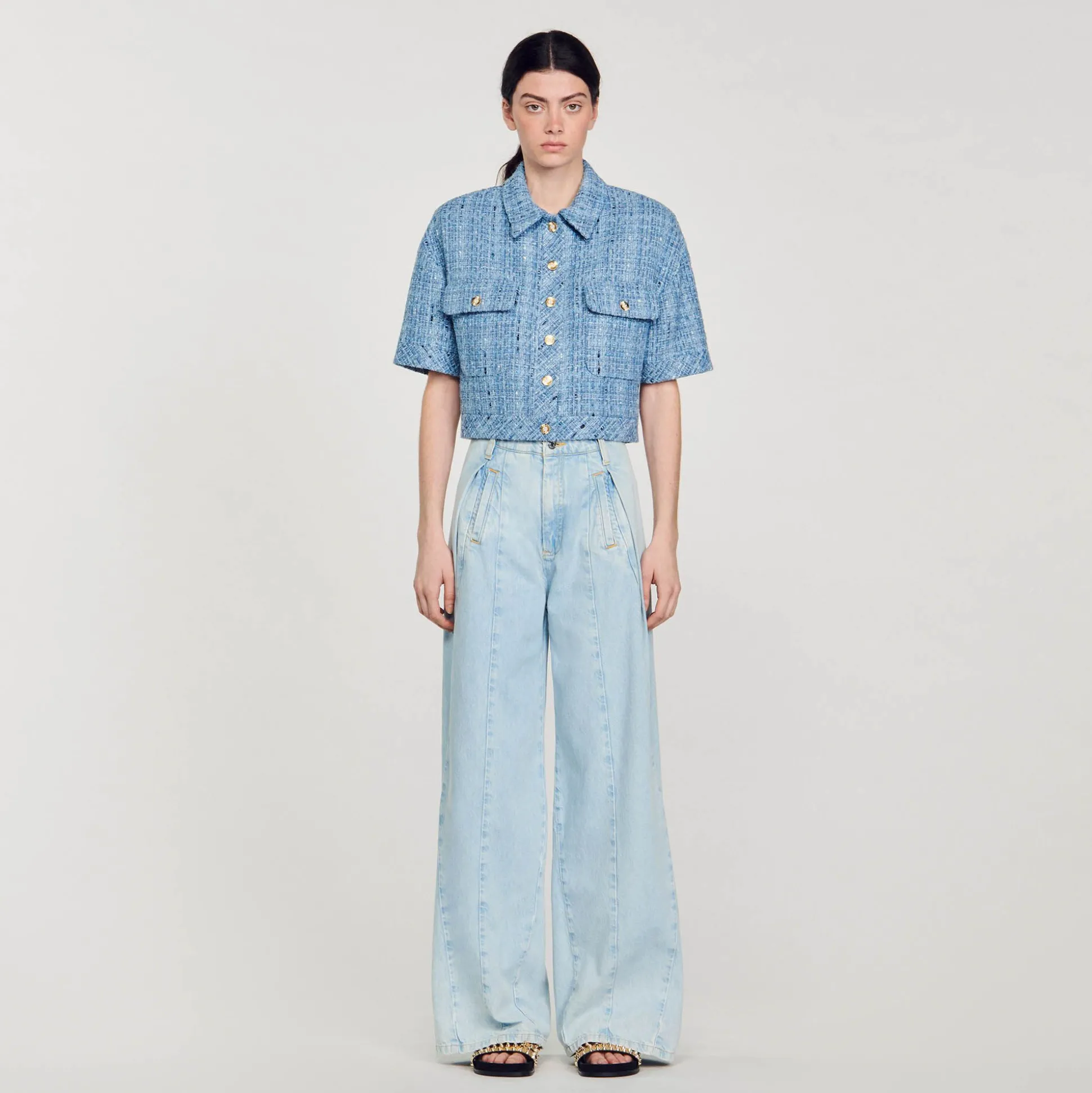 jaqueta_curta_de_tweed_1.webp Sandro Paris Jaqueta Curta De Tweed-Mulheres Conjuntos