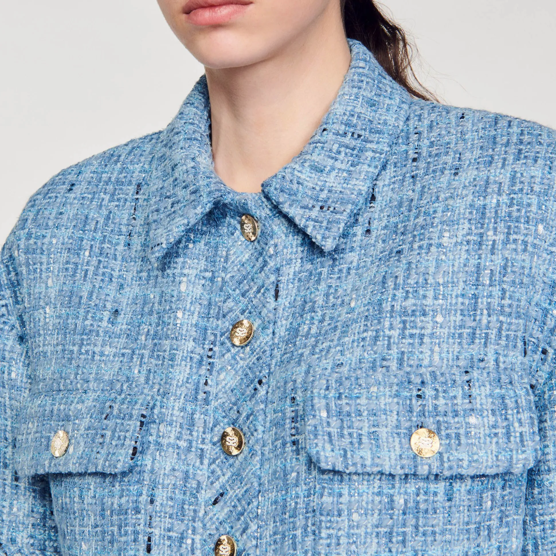 jaqueta_curta_de_tweed_2.webp Sandro Paris Jaqueta Curta De Tweed-Mulheres Conjuntos