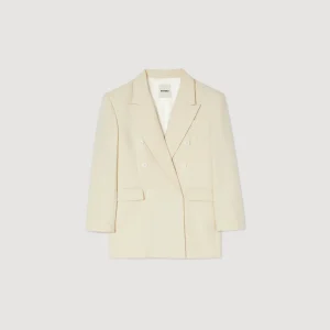 Sandro Paris Jaqueta De Alfaiataria Trespassada-Mulheres Jaquetas E Jaquetas