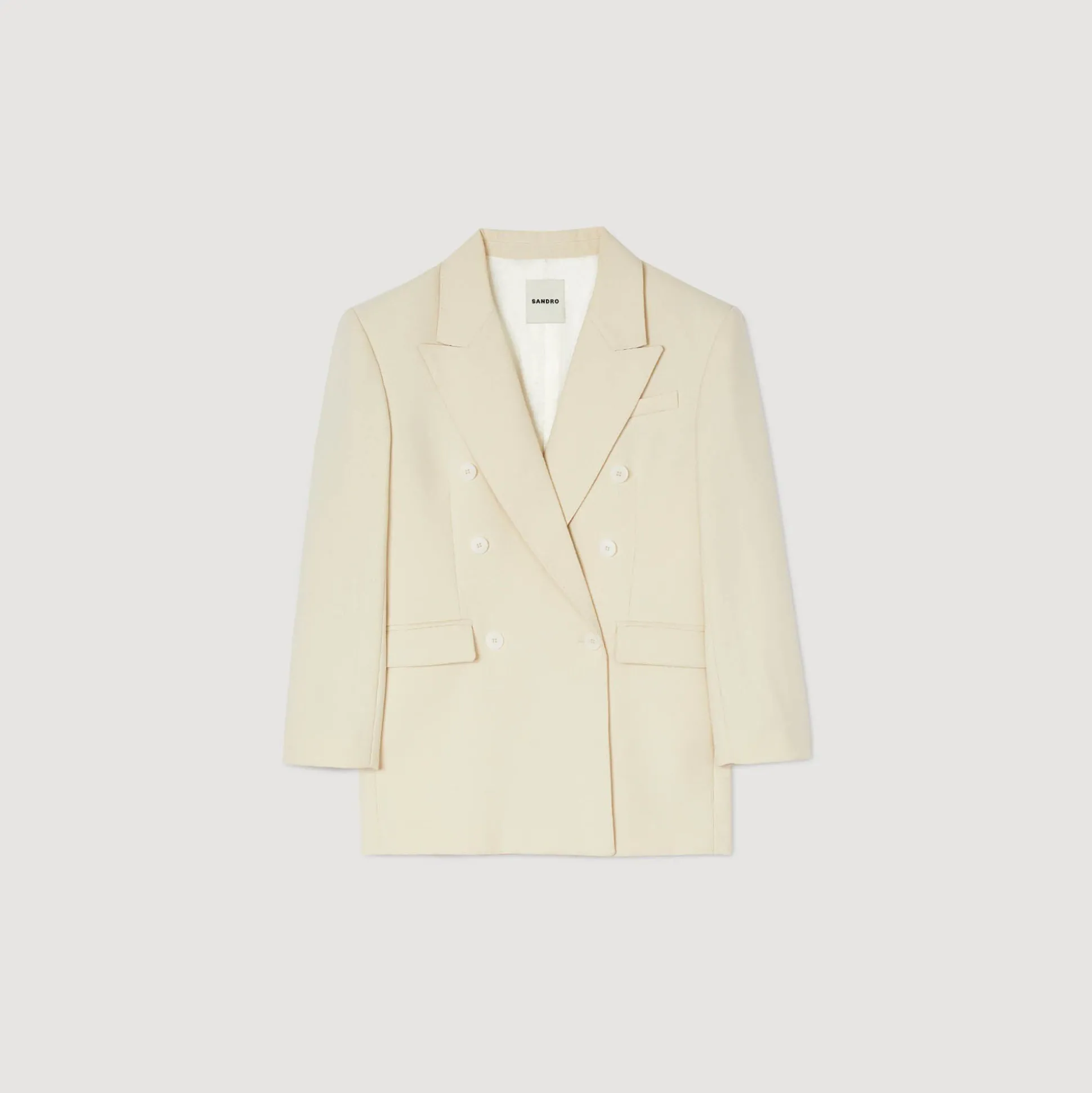 jaqueta_de_alfaiataria_tr_5.webp Sandro Paris Jaqueta De Alfaiataria Trespassada-Mulheres Jaquetas E Jaquetas