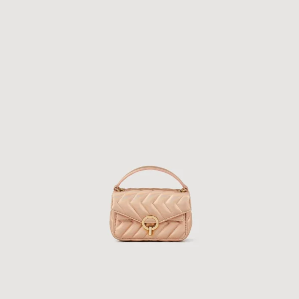 Sandro Paris Mini Bolsa De Couro Acolchoado Yza-Mulheres Bolsas De Ombro