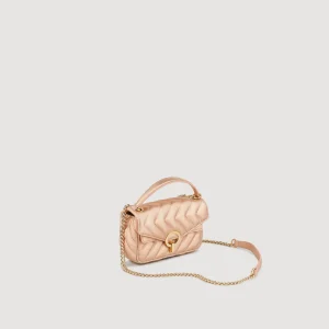 Sandro Paris Mini Bolsa De Couro Acolchoado Yza-Mulheres Bolsas De Ombro