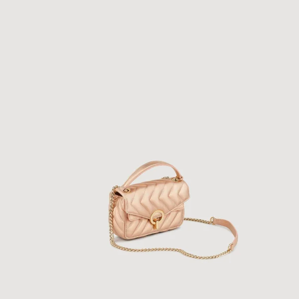 Sandro Paris Mini Bolsa De Couro Acolchoado Yza-Mulheres Bolsas De Ombro