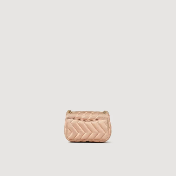 Sandro Paris Mini Bolsa De Couro Acolchoado Yza-Mulheres Bolsas De Ombro