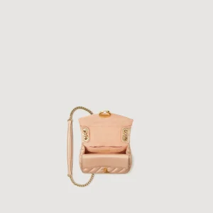 Sandro Paris Mini Bolsa De Couro Acolchoado Yza-Mulheres Bolsas De Ombro