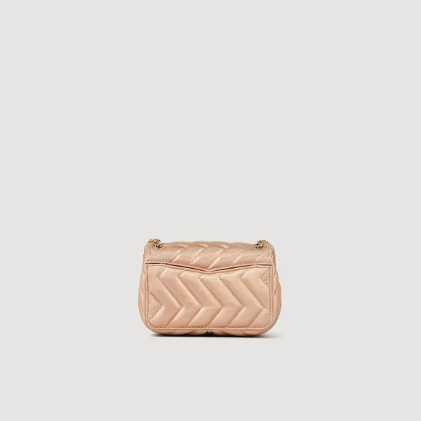 Sandro Paris Mini Bolsa De Couro Acolchoado Yza-Mulheres Bolsas De Ombro