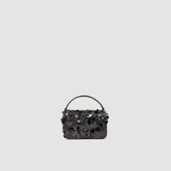 Sandro Paris Mini Bolsa Yza Com Lantejoulas-Mulheres Bolsas De Ombro