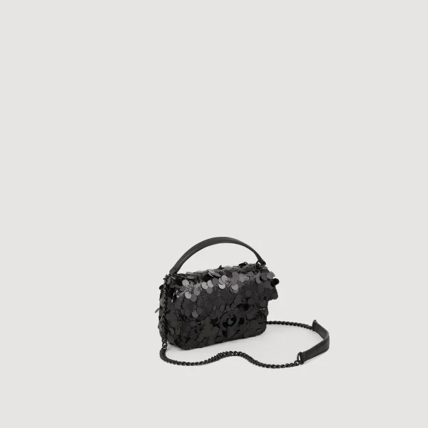 Sandro Paris Mini Bolsa Yza Com Lantejoulas-Mulheres Bolsas De Ombro