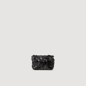 Sandro Paris Mini Bolsa Yza Com Lantejoulas-Mulheres Bolsas De Ombro