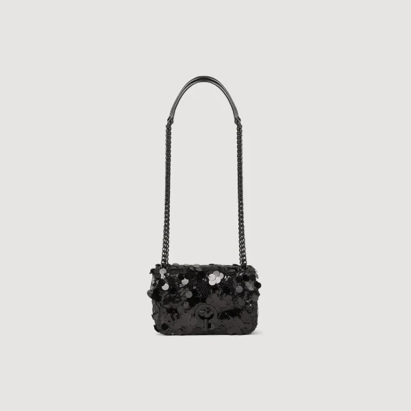 Sandro Paris Mini Bolsa Yza Com Lantejoulas-Mulheres Bolsas De Ombro