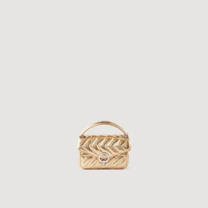 Sandro Paris Mini Bolsa Yza De Couro Metalizado-Mulheres Bolsas De Ombro