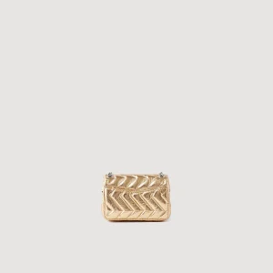 Sandro Paris Mini Bolsa Yza De Couro Metalizado-Mulheres Bolsas De Ombro