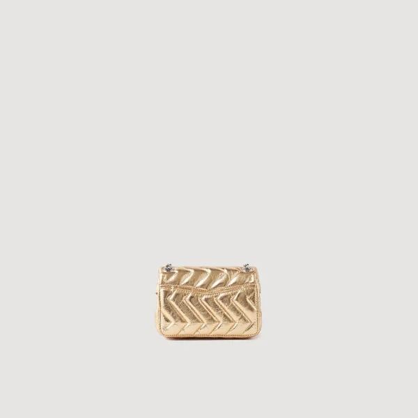 Sandro Paris Mini Bolsa Yza De Couro Metalizado-Mulheres Bolsas De Ombro