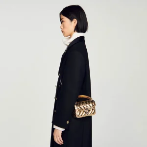 Sandro Paris Mini Bolsa Yza De Couro Metalizado-Mulheres Bolsas De Ombro