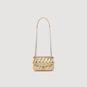 Sandro Paris Mini Bolsa Yza De Couro Metalizado-Mulheres Bolsas De Ombro