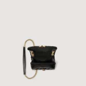 Sandro Paris Mini Bolsa Yza Em Couro Liso-Mulheres Bolsas De Ombro