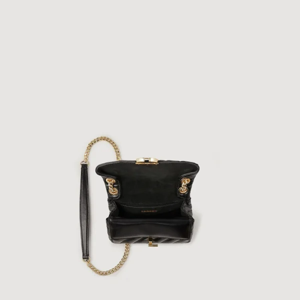 Sandro Paris Mini Bolsa Yza Em Couro Liso-Mulheres Bolsas De Ombro