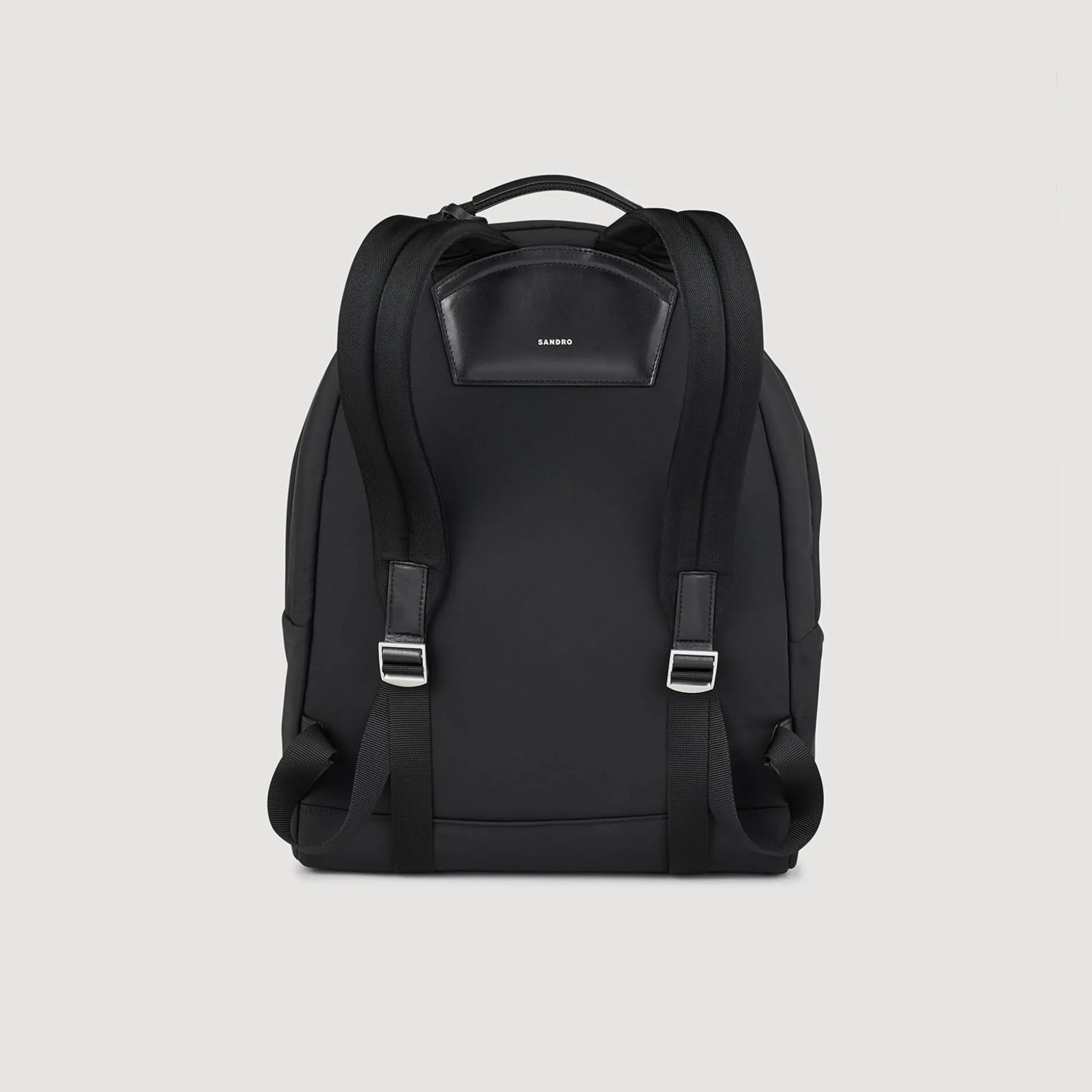 mochila_de_tecido_e_couro_2-1.webp Sandro Paris Mochila De Tecido E Couro-Homem Mochilas