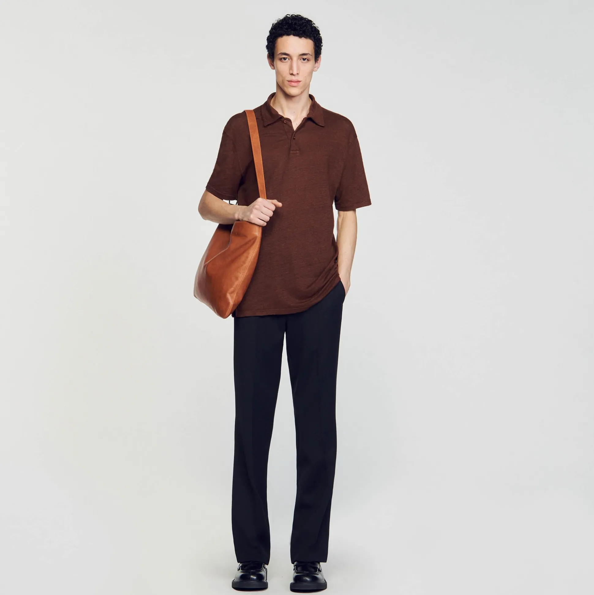 polo_de_linho_0-1.webp Sandro Paris Polo De Linho-Homem Camisetas E Pólos