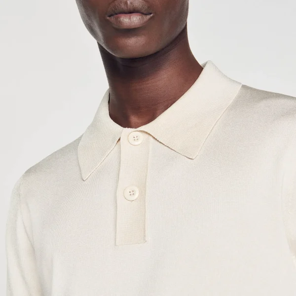 Sandro Paris Polo De Malha De Manga Curta-Homem Camisetas E Pólos