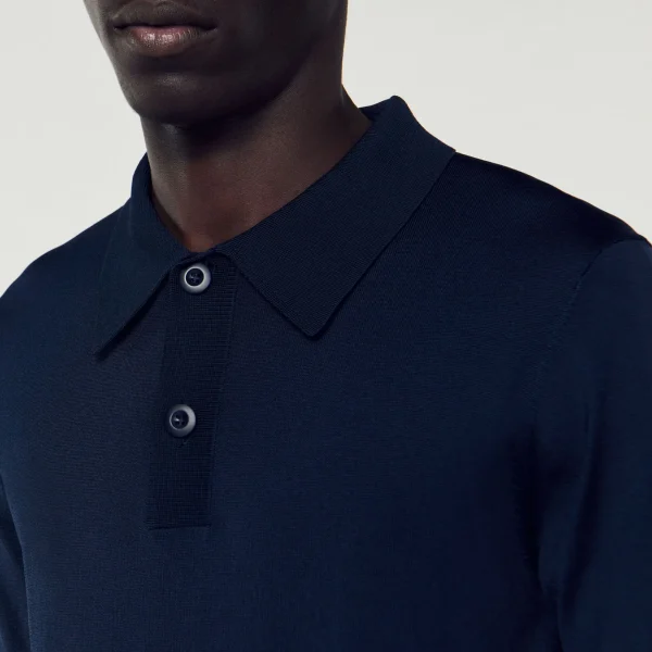 Sandro Paris Polo De Malha De Manga Curta-Homem Camisetas E Pólos