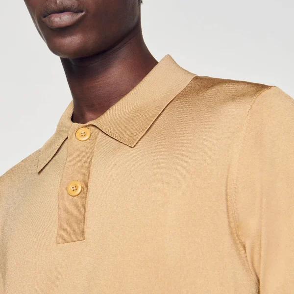 Sandro Paris Polo De Malha De Manga Curta-Homem Camisetas E Pólos
