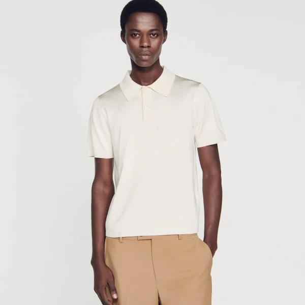 Sandro Paris Polo De Malha De Manga Curta-Homem Camisetas E Pólos