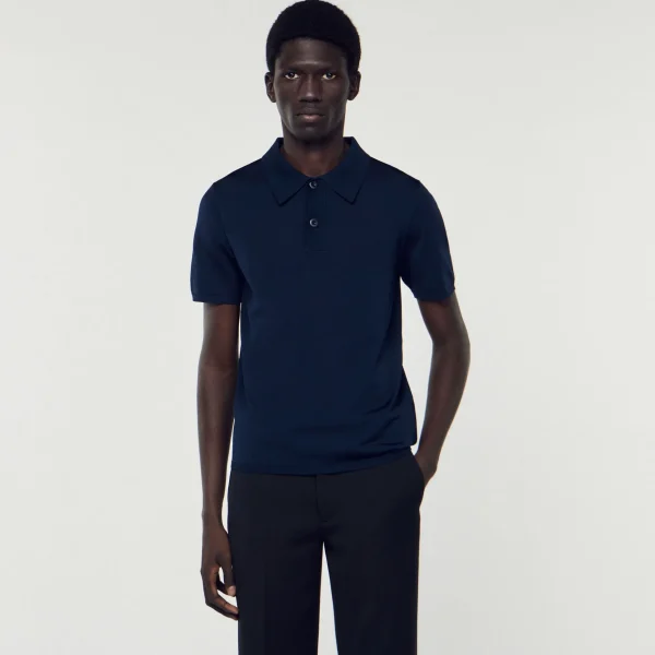 Sandro Paris Polo De Malha De Manga Curta-Homem Camisetas E Pólos