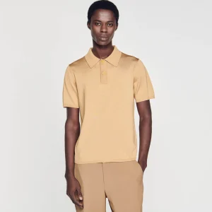 Sandro Paris Polo De Malha De Manga Curta-Homem Camisetas E Pólos