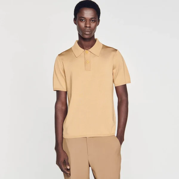 Sandro Paris Polo De Malha De Manga Curta-Homem Camisetas E Pólos