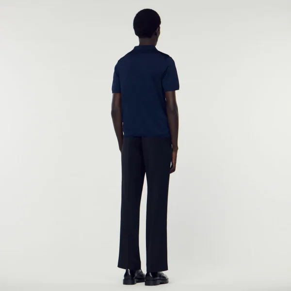 Sandro Paris Polo De Malha De Manga Curta-Homem Camisetas E Pólos