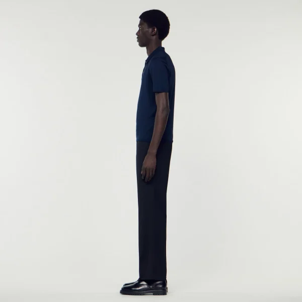 Sandro Paris Polo De Malha De Manga Curta-Homem Camisetas E Pólos