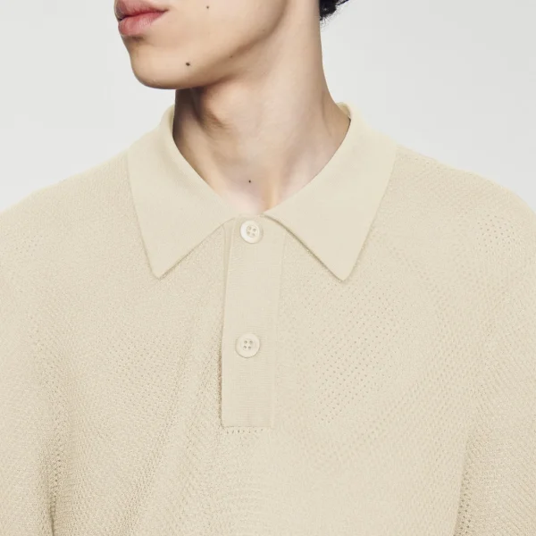Sandro Paris Polo De Malha Perfurada-Homem Camisetas E Pólos