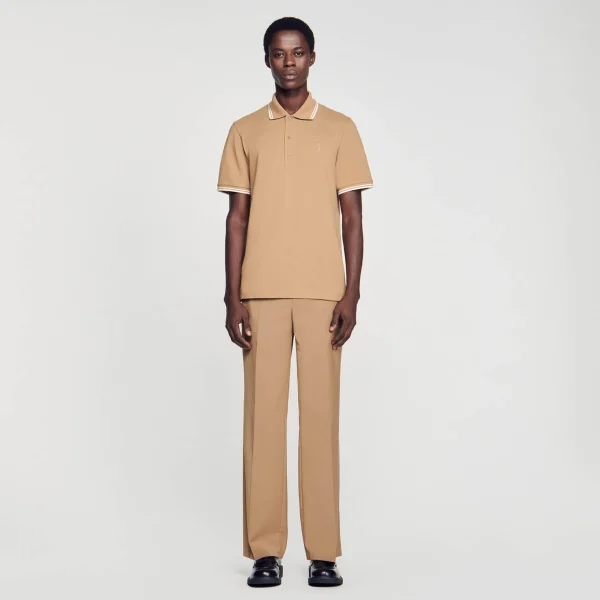 Sandro Paris Polo Pique De Algodao-Homem Camisetas E Pólos